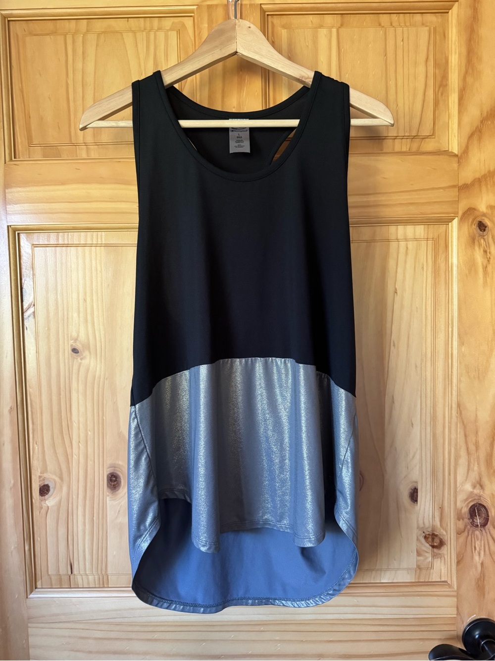 Champion metallic colorblock racerback tank top size large